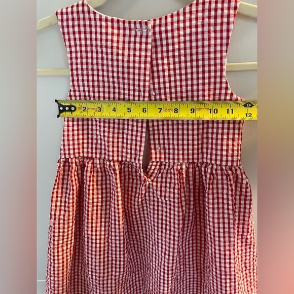 Counting Daisies, girl 6, adorable red white gingham sleeveless strawberry dress - Picture 5 of 7